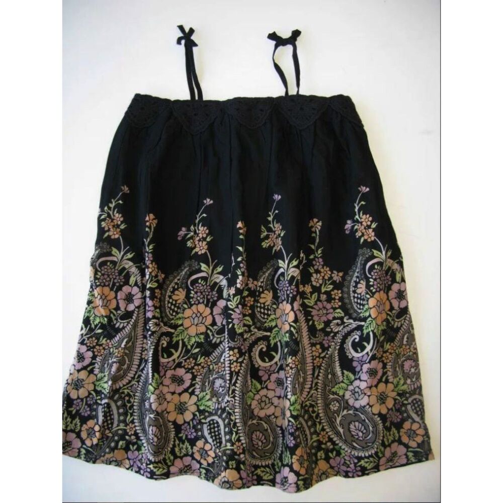 NEW Baby Gap kids Girls Dress 4 black crochet paisley green purple floral tank